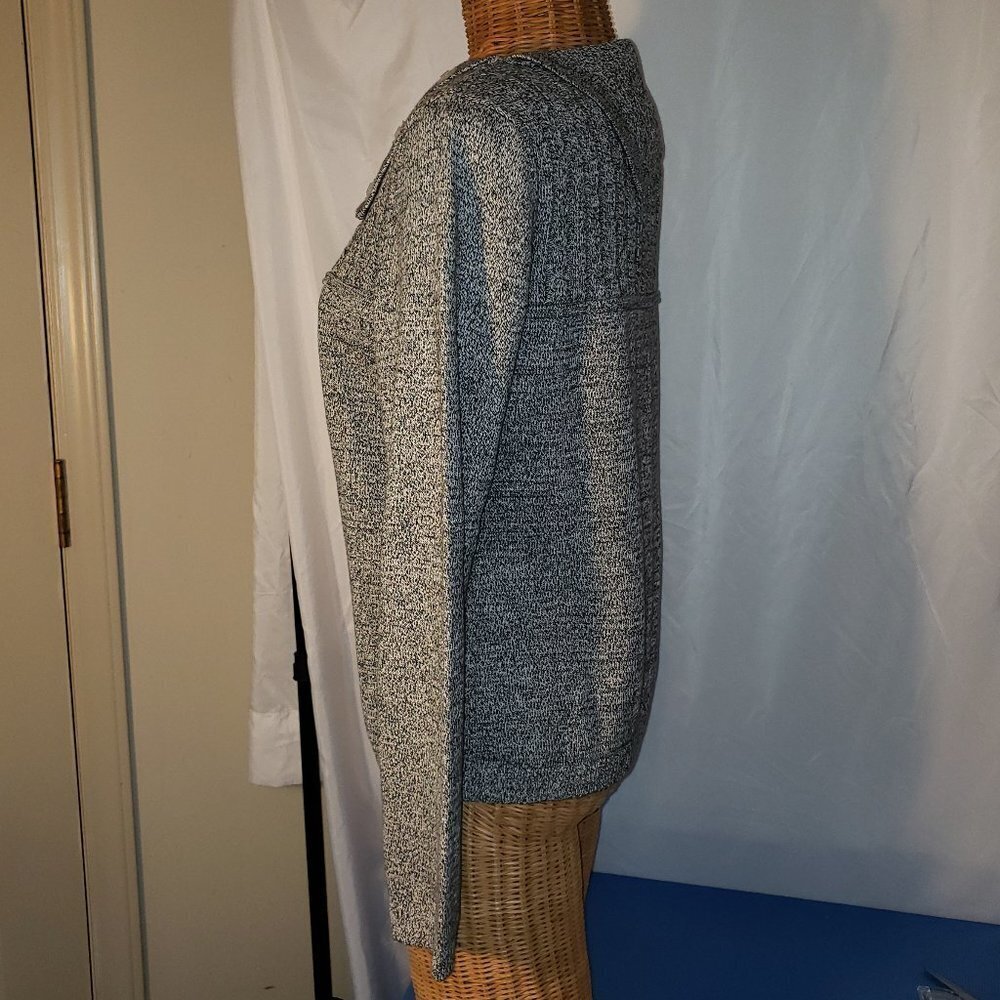 Ladies CHRISTOPHER & BANKS Cowl Neck Sweater in Gray & Black Heather - S - Picture 2 of 4